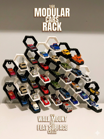 1:64 Modular Cars Rack 36 parts, 18 white, 18 black